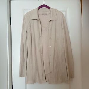 SOLD Barefoot Dreams CozyChic Ultra Lite Cream Cardigan Sweater